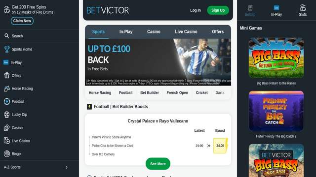 BetVictor casino screenshot